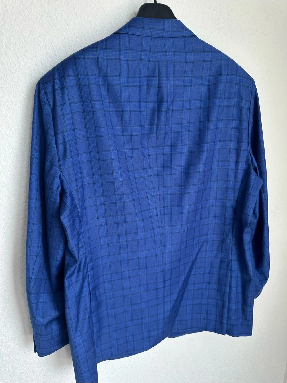 Robert Talbott Carmel Loro piana Wool blazer‎ blue plaid 46T s130 Sport Coat